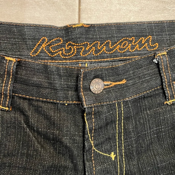 Black Jean Shorts with Contrast Stitching - Picture 1 of 6